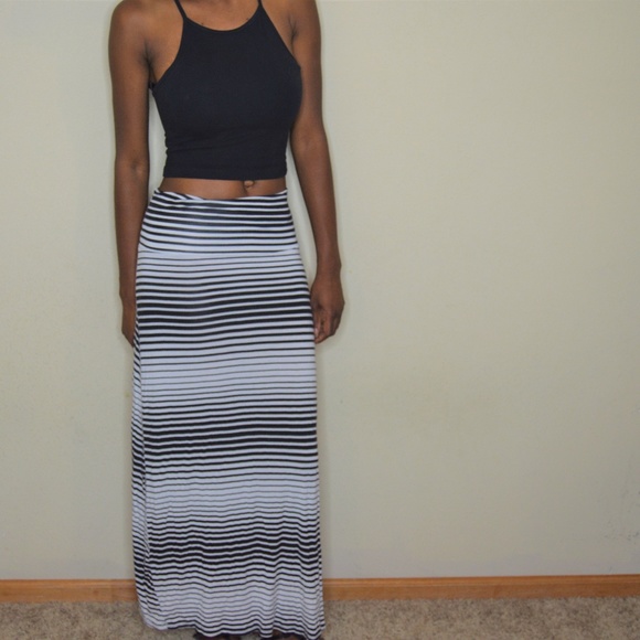 Wet Seal Dresses & Skirts - ♠️ Black and White Striped Maxi Skirt by Wet Seal